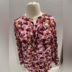 Abstract Horses Swirl  on this Popover Blouse from Talbots